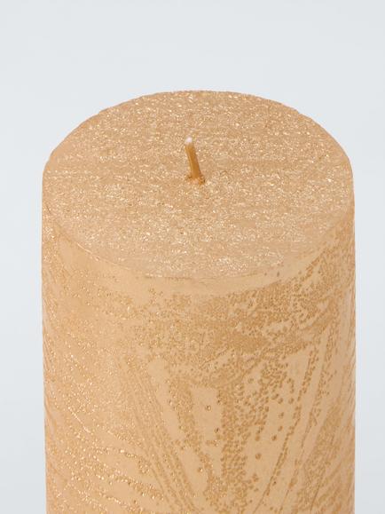 John Lewis Rustic Pillar Candle, H15 cm, Gold - view 2, Gold Multi Gold
