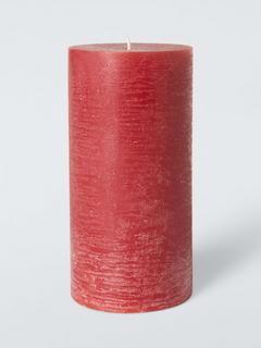 John Lewis Rustic Pillar Candle, H15 cm, Red
