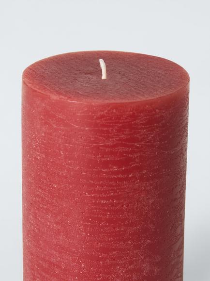 John Lewis Rustic Pillar Candle, H15 cm, Red - view 2, Red Mid