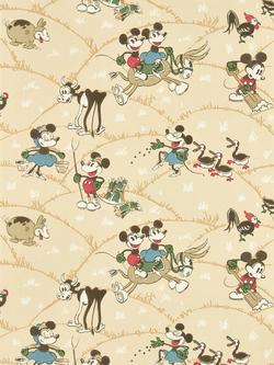 Sanderson Mickey & Minnie At the Farm Wallpaper, Butterscotch, 