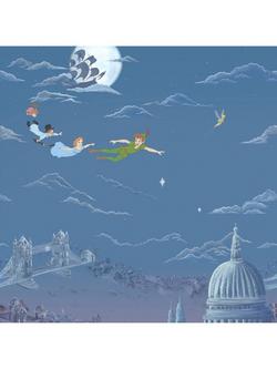 Sanderson Peter Pan Wallpaper Mural, Evening Blue, Ddiw217293