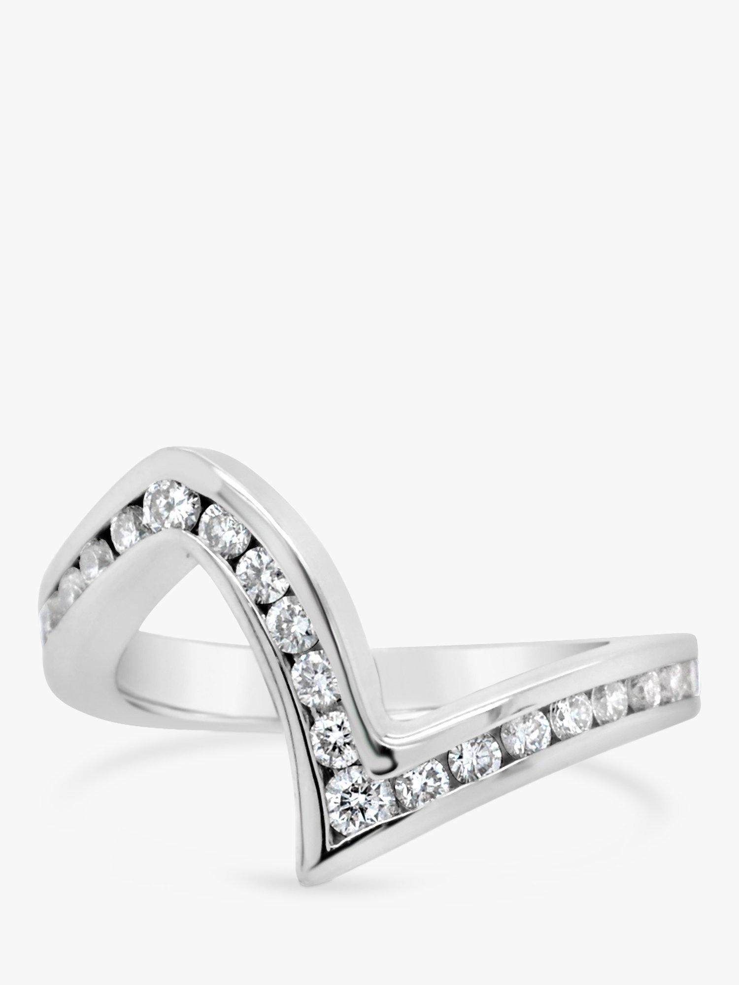 Product image 2 of 5, which shows Milton & Humble Jewellery Pre-Loved Platinum Diamond Wishbone Eternity Ring