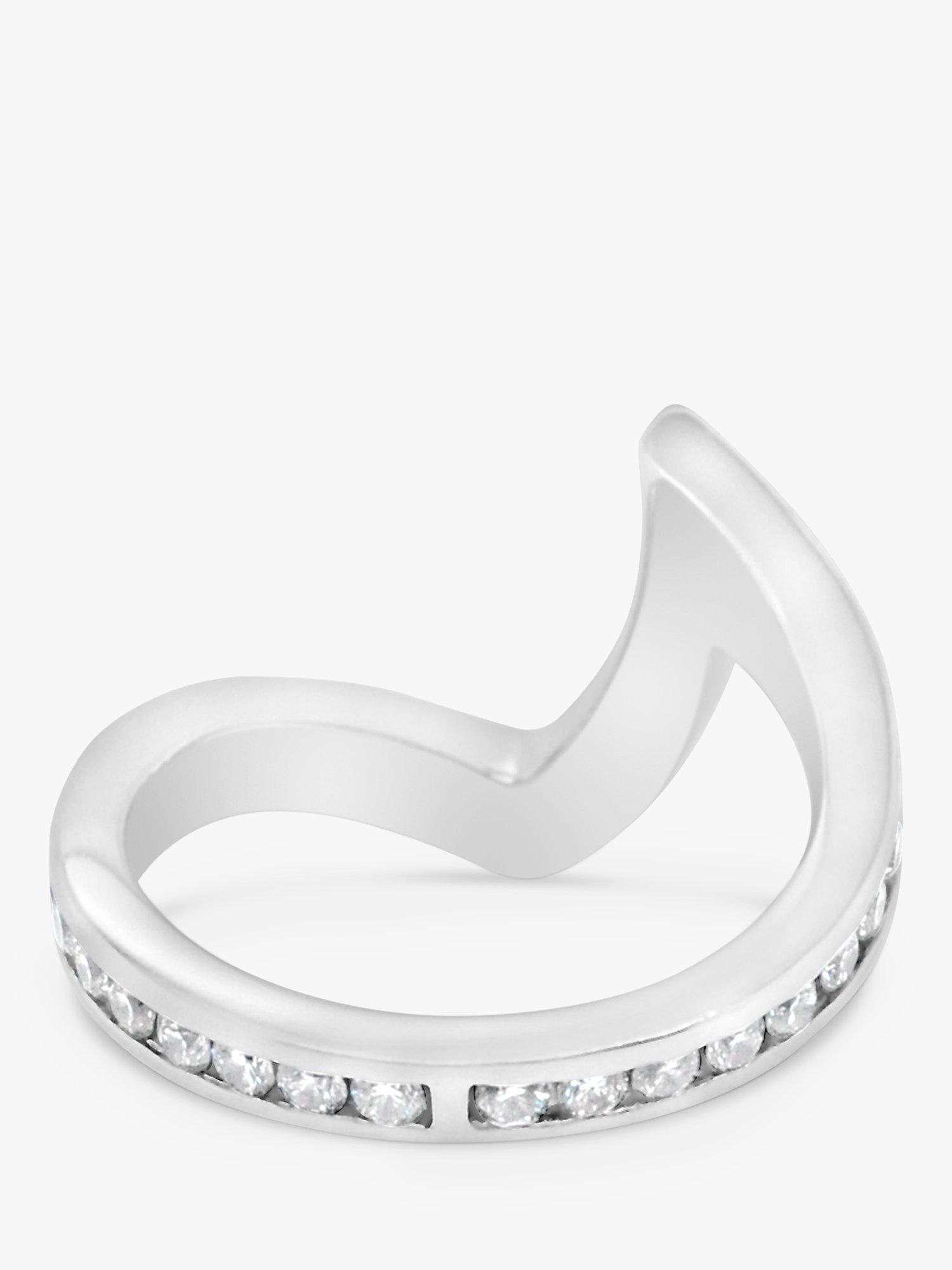 Product image 3 of 5, which shows Milton & Humble Jewellery Pre-Loved Platinum Diamond Wishbone Eternity Ring