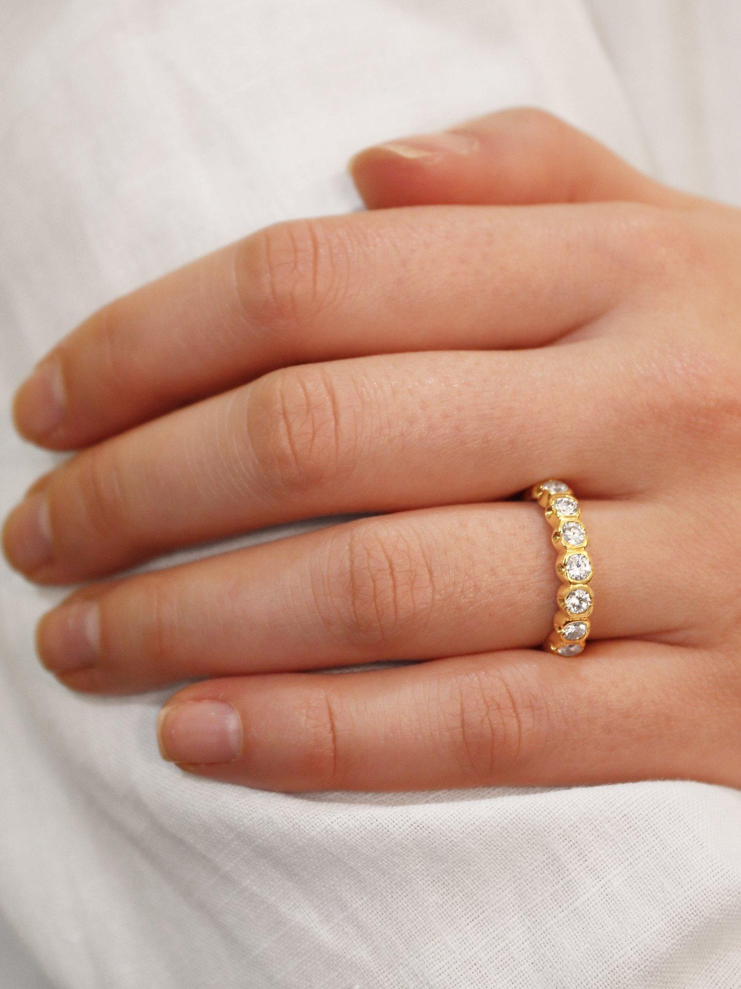 Product image 5 of 5, which shows Milton & Humble Jewellery Pre-Loved 18ct Yellow Gold Diamond Eternity Ring, Gold, P