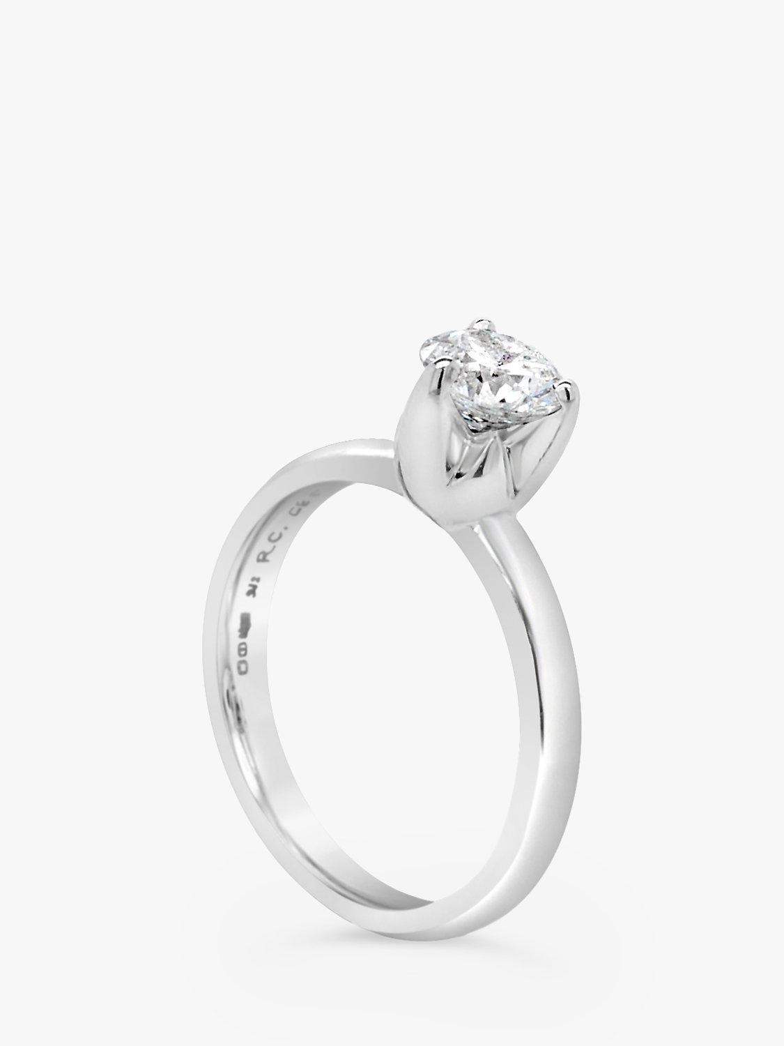 Product image 5 of 6, which shows Milton & Humble Jewellery Pre-Loved Platinum Solitaire Diamond Ring, Dated Birmingham 2007