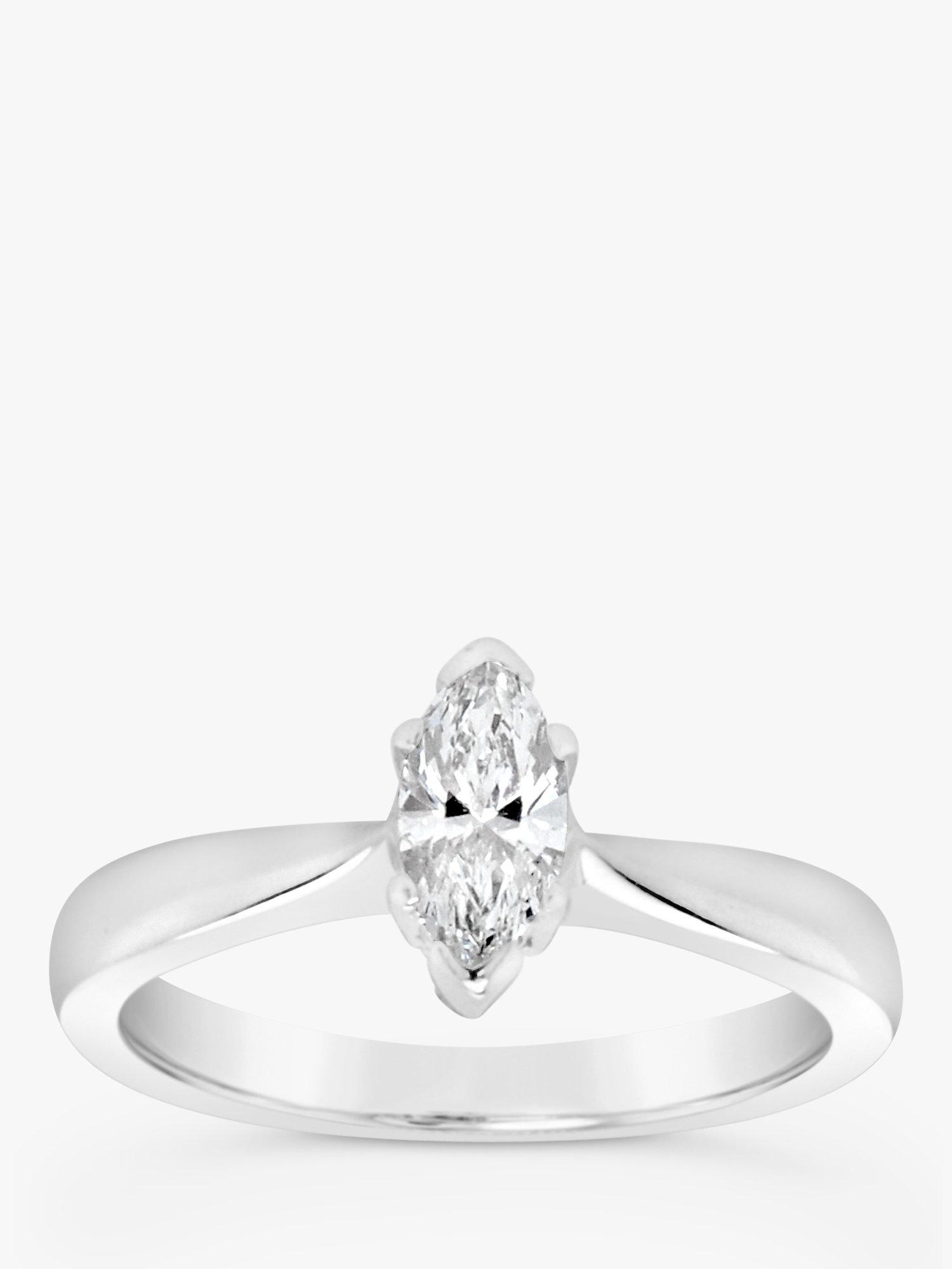 Product image 1 of 5, which shows Milton & Humble Jewellery Pre-Loved Platinum Marquise Diamond Ring