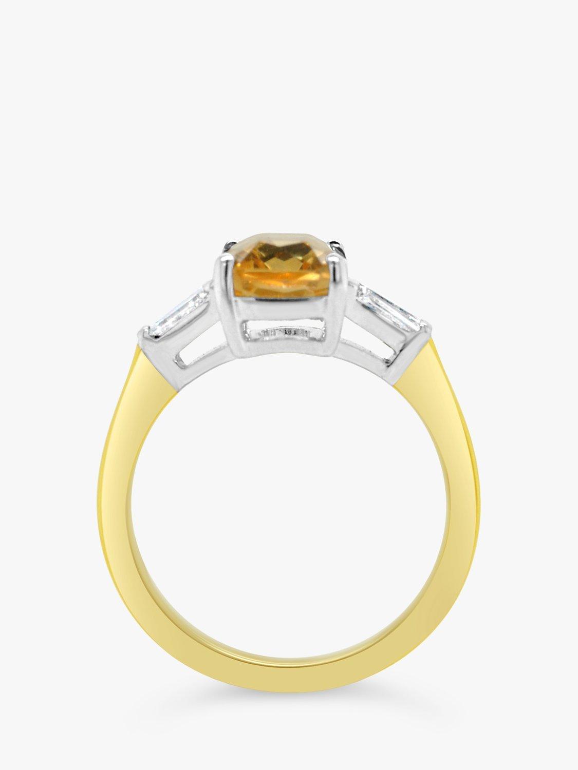 Product image 4 of 5, which shows Milton & Humble Jewellery Pre-Loved 18ct Gold Citrine & Diamond Cocktail Ring, Gold/Silver