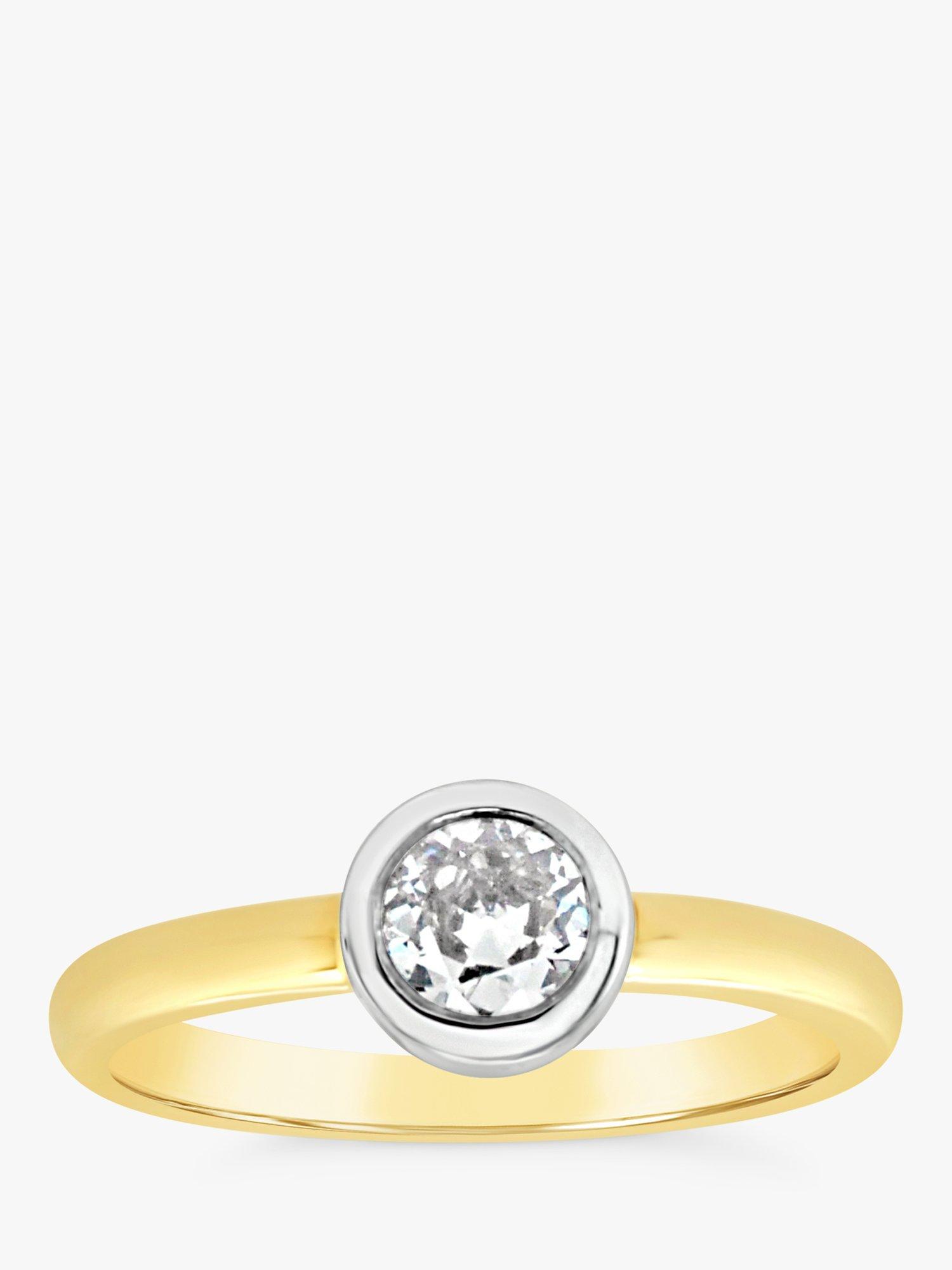 Product image 1 of 5, which shows Milton & Humble Jewellery Pre-Loved 18ct Yellow and White Gold Solitaire Diamond Ring