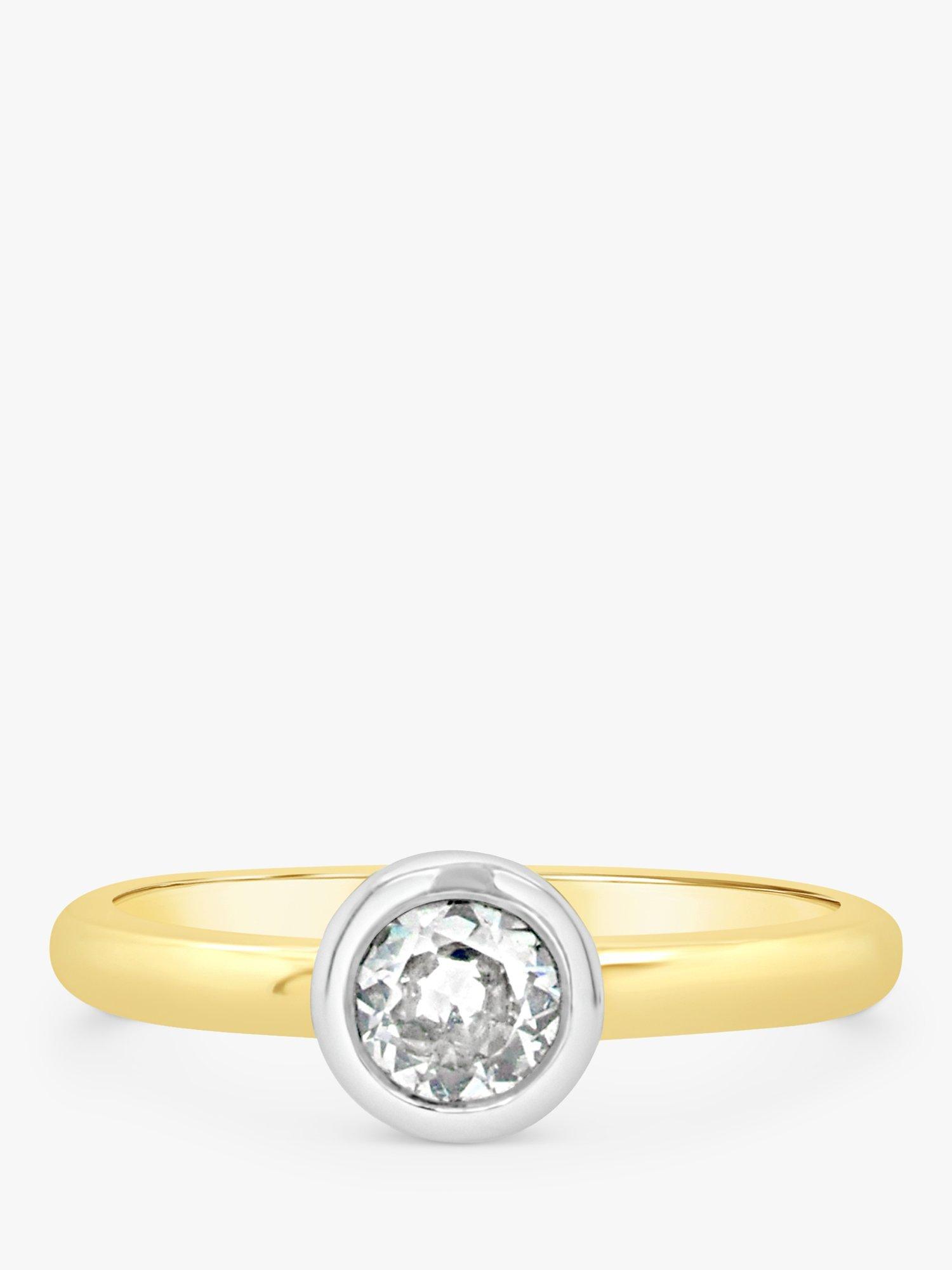 Product image 2 of 5, which shows Milton & Humble Jewellery Pre-Loved 18ct Yellow and White Gold Solitaire Diamond Ring