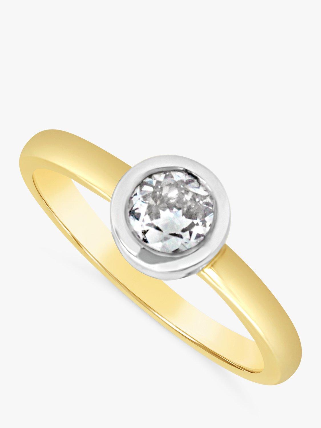 Product image 3 of 5, which shows Milton & Humble Jewellery Pre-Loved 18ct Yellow and White Gold Solitaire Diamond Ring