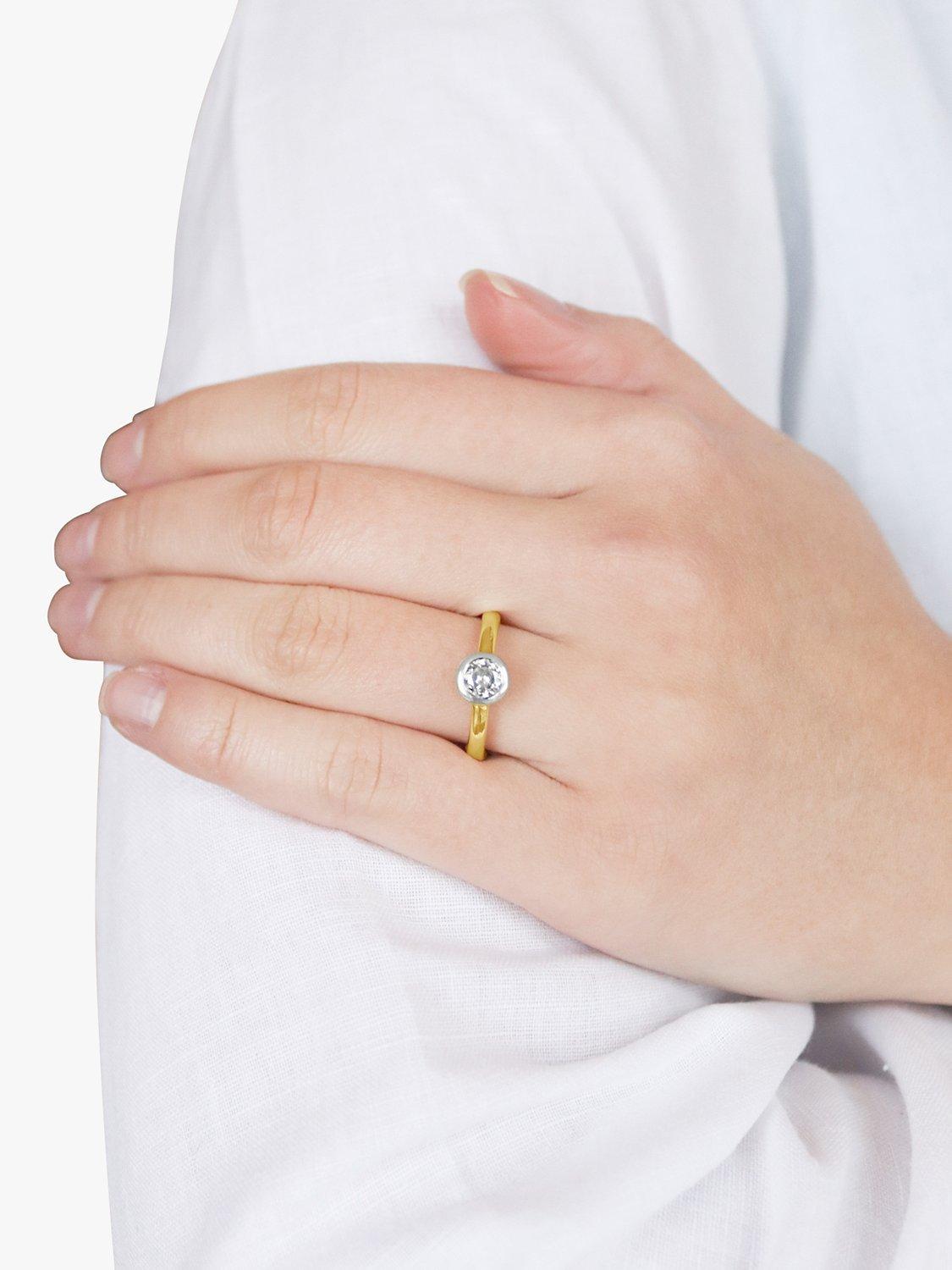 Product image 5 of 5, which shows Milton & Humble Jewellery Pre-Loved 18ct Yellow and White Gold Solitaire Diamond Ring