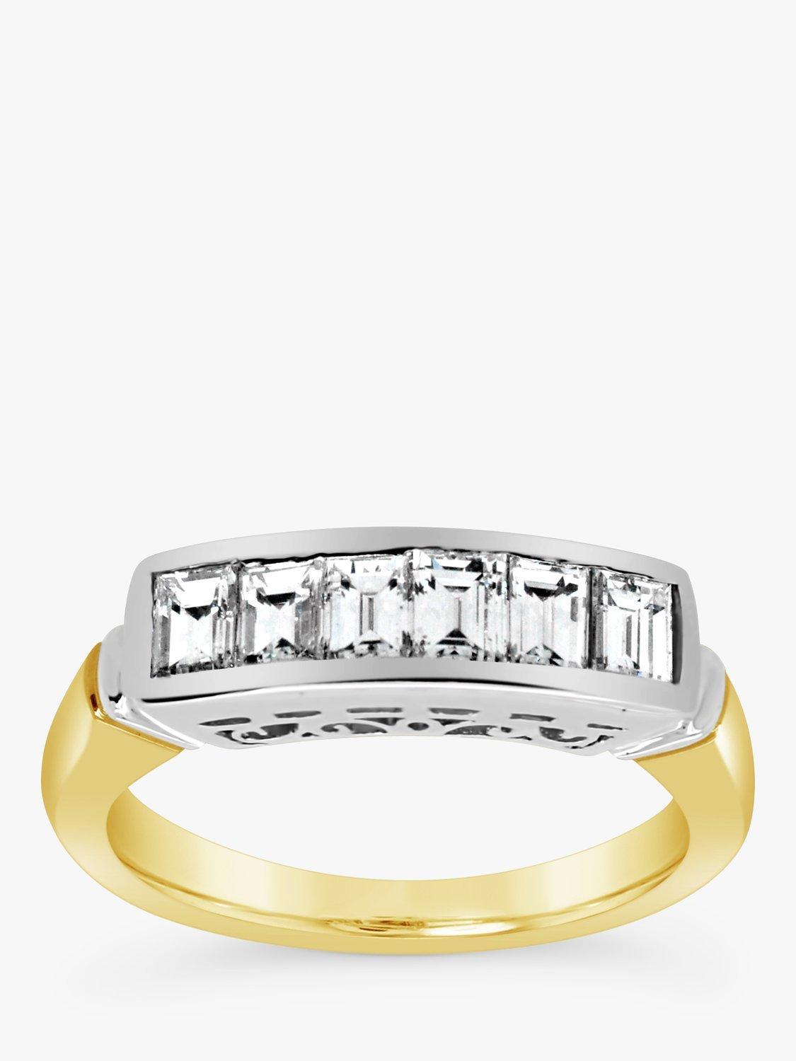 Product image 1 of 5, which shows Milton & Humble Jewellery Pre-Loved 14ct Yellow and White Gold Diamond Half Eternity Ring