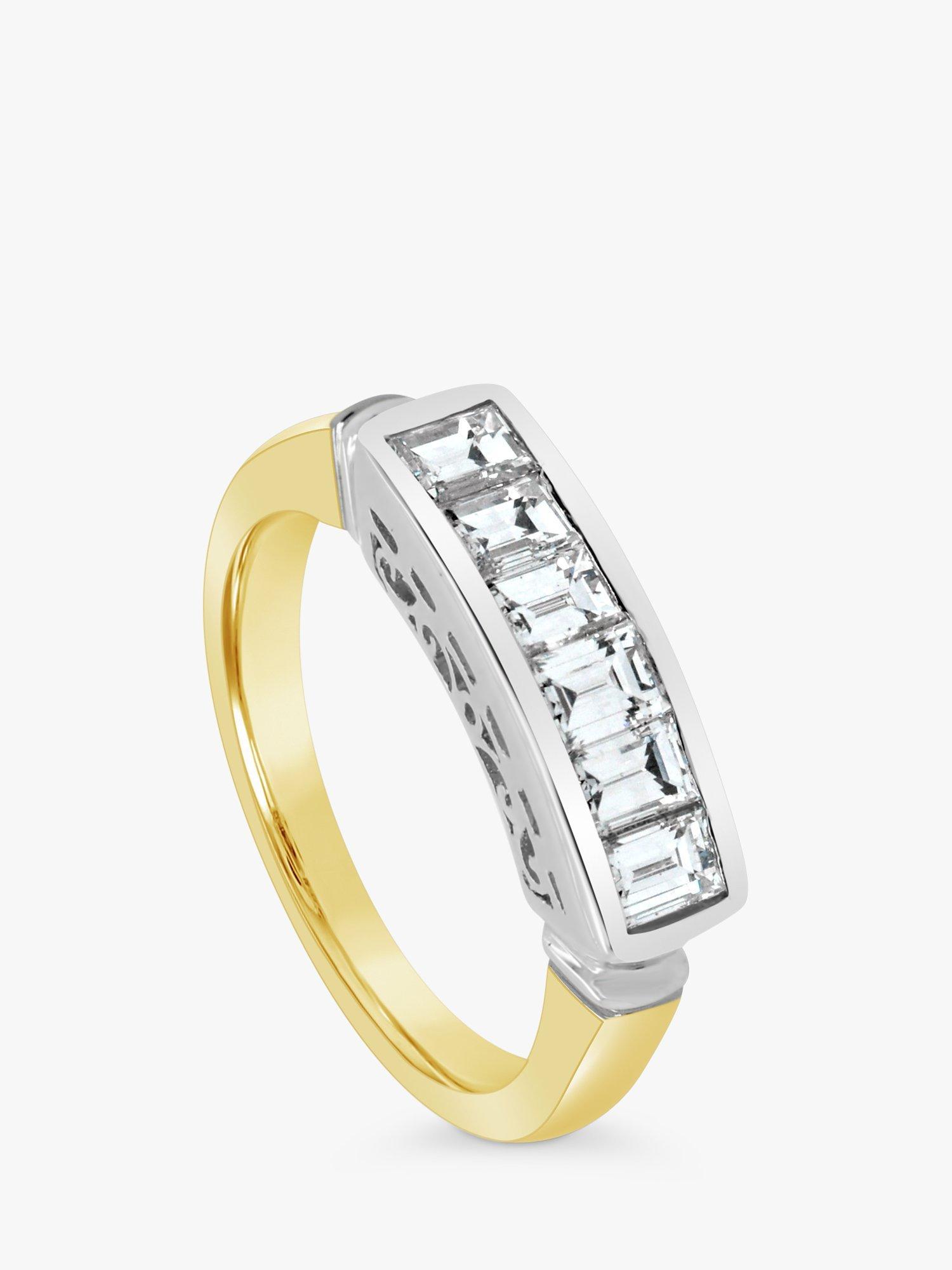Product image 2 of 5, which shows Milton & Humble Jewellery Pre-Loved 14ct Yellow and White Gold Diamond Half Eternity Ring