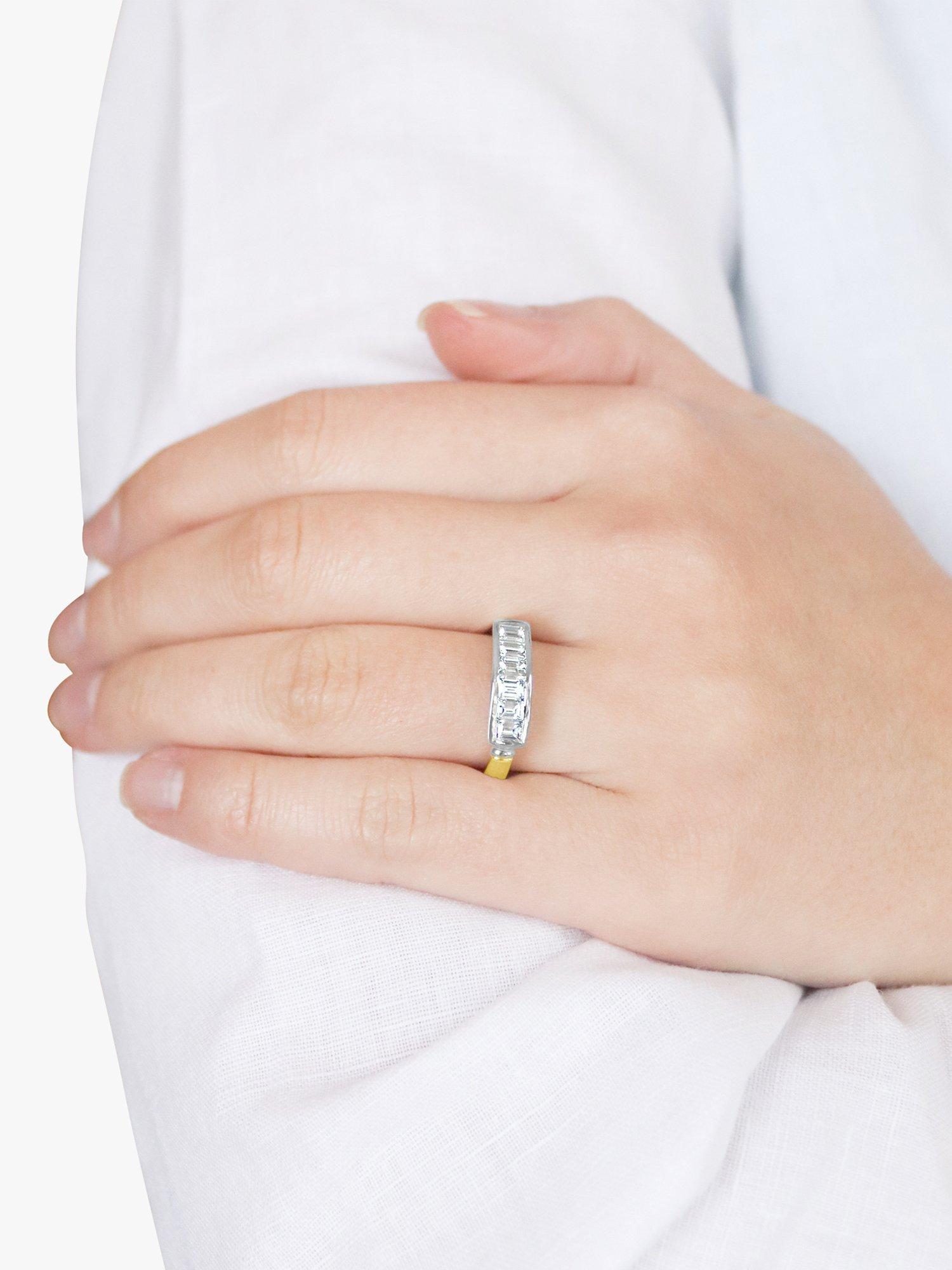 Product image 4 of 5, which shows Milton & Humble Jewellery Pre-Loved 14ct Yellow and White Gold Diamond Half Eternity Ring