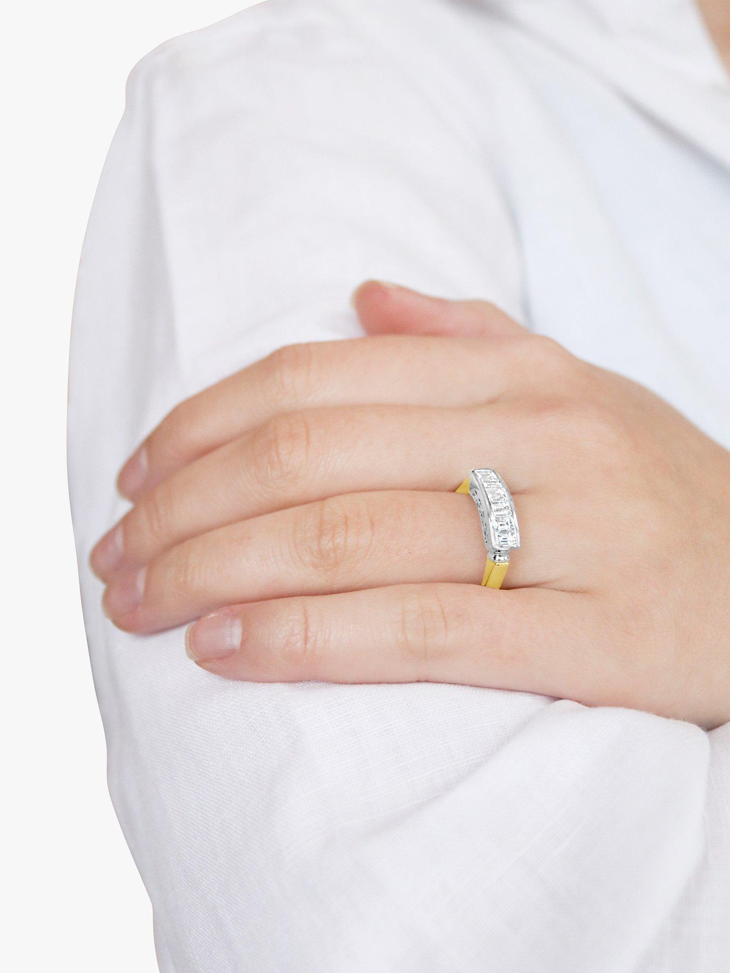 Product image 5 of 5, which shows Milton & Humble Jewellery Pre-Loved 14ct Yellow and White Gold Diamond Half Eternity Ring