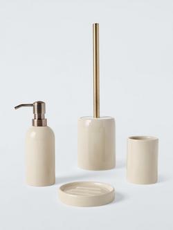 John Lewis Ceramic Greige Bathroom Accessories, Greige