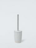 John Lewis Reactive Glaze Ribbed Toilet Brush and Holder, Grey