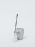 John Lewis Reactive Glaze Ribbed Toilet Brush and Holder, Grey