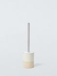 John Lewis Reactive Glaze Two Tone Toilet Brush and Holder, Natural