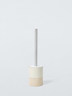 John Lewis Reactive Glaze Two Tone Toilet Brush and Holder, Natural, 