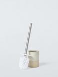 John Lewis Reactive Glaze Two Tone Toilet Brush and Holder, Natural