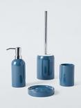 John Lewis Ceramic Lake Blue Bathroom Accessories, Greige