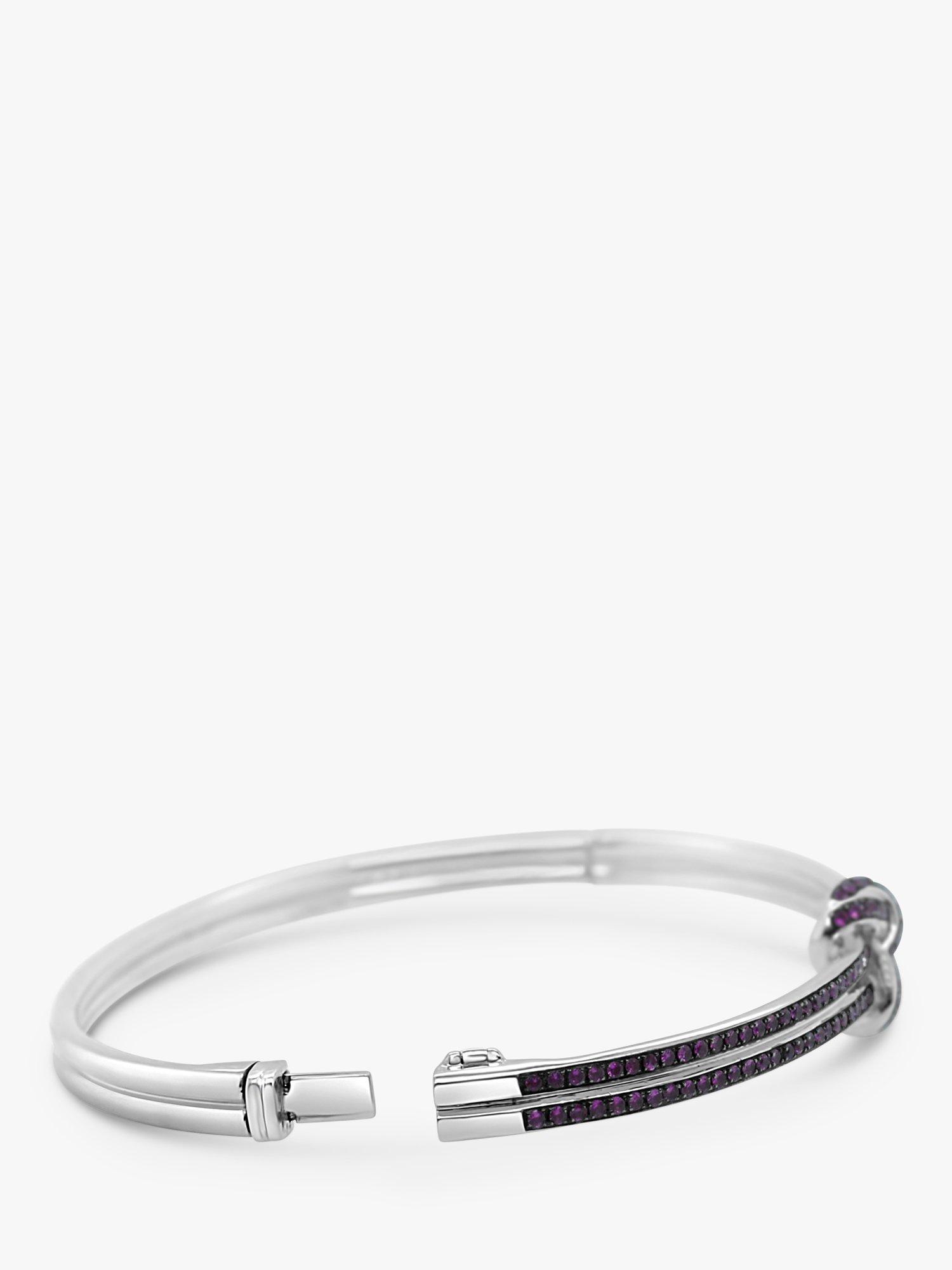 Product image 3 of 3, which shows Milton & Humble Jewellery Pre-Loved Theo Fennell 18ct White Gold Pink Sapphire Bangle, Dated London 2007
