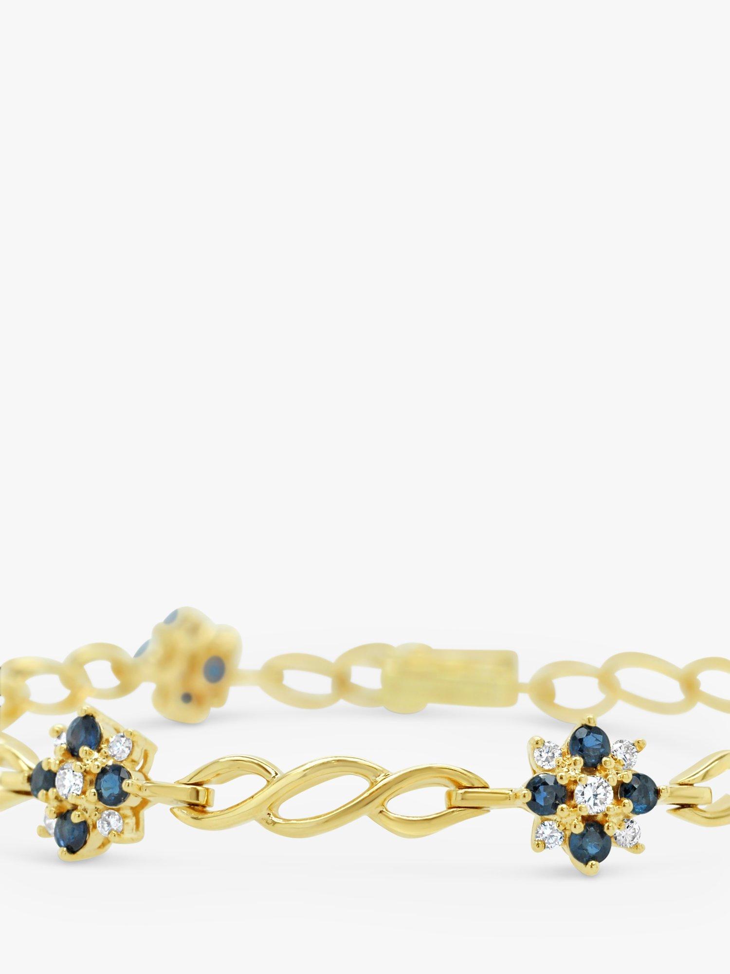 Product image 1 of 3, which shows Milton & Humble Jewellery Pre-Loved Sapphire & Diamond Bracelet, Gold