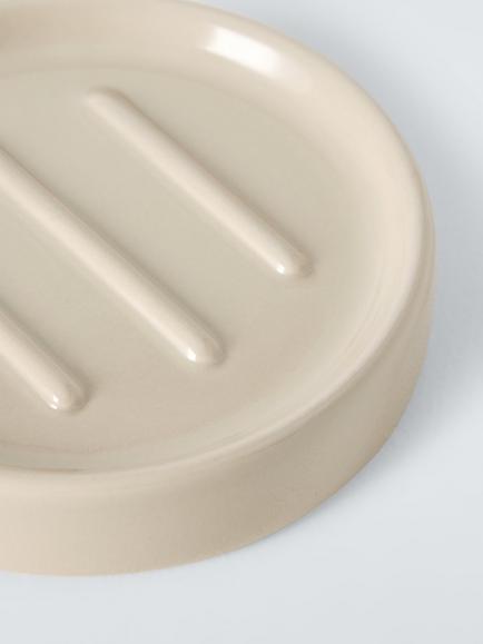 John Lewis Ceramic Soap Dish - view 2, Greige
