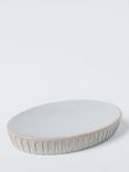 John Lewis Reactive Glaze Ribbed Soap Dish, Grey