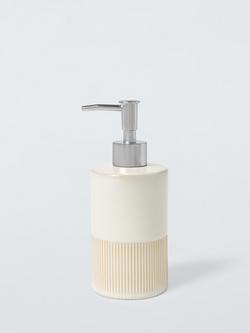 John Lewis Reactive Glaze Two Tone Soap Dispenser, Natural, 