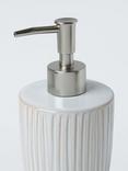 John Lewis React Glaze Ribbed Soap Dispenser, Grey