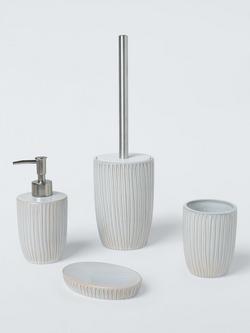 John Lewis React Glaze Ribbed Bathroom Accessories, 