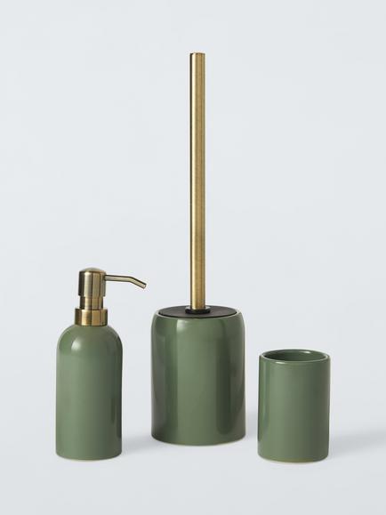 John Lewis Ceramic Avocado Bathroom Accessories, Greige