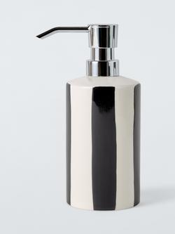 John Lewis Stripe Soap Dispenser, Black