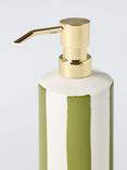 John Lewis Stripe Soap Dispenser, Olive