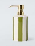 John Lewis Stripe Soap Dispenser, Olive