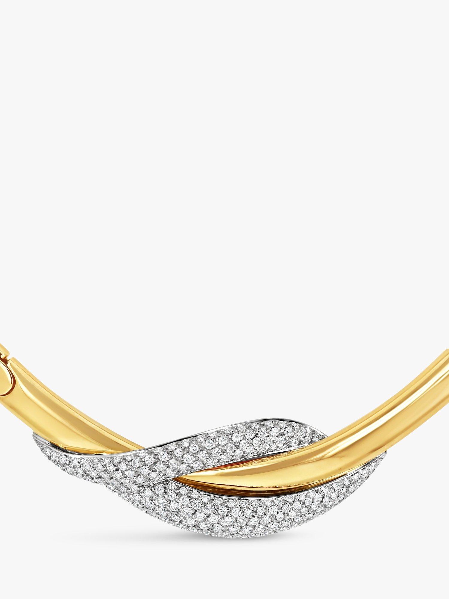 Product image 1 of 5, which shows Milton & Humble Jewellery Pre-Loved Wempe 18ct Gold Pave Diamond Collarette Necklace, Gold