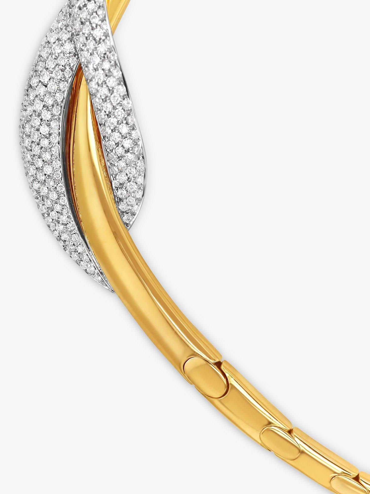Product image 3 of 5, which shows Milton & Humble Jewellery Pre-Loved Wempe 18ct Gold Pave Diamond Collarette Necklace, Gold