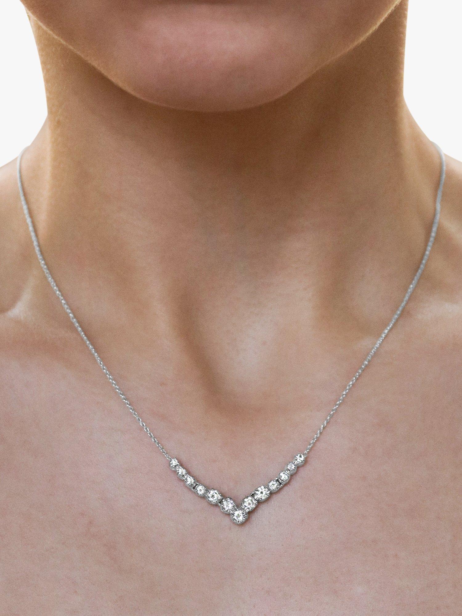 Product image 4 of 5, which shows Milton & Humble Jewellery Pre-Loved 14ct White Gold Diamond Necklace