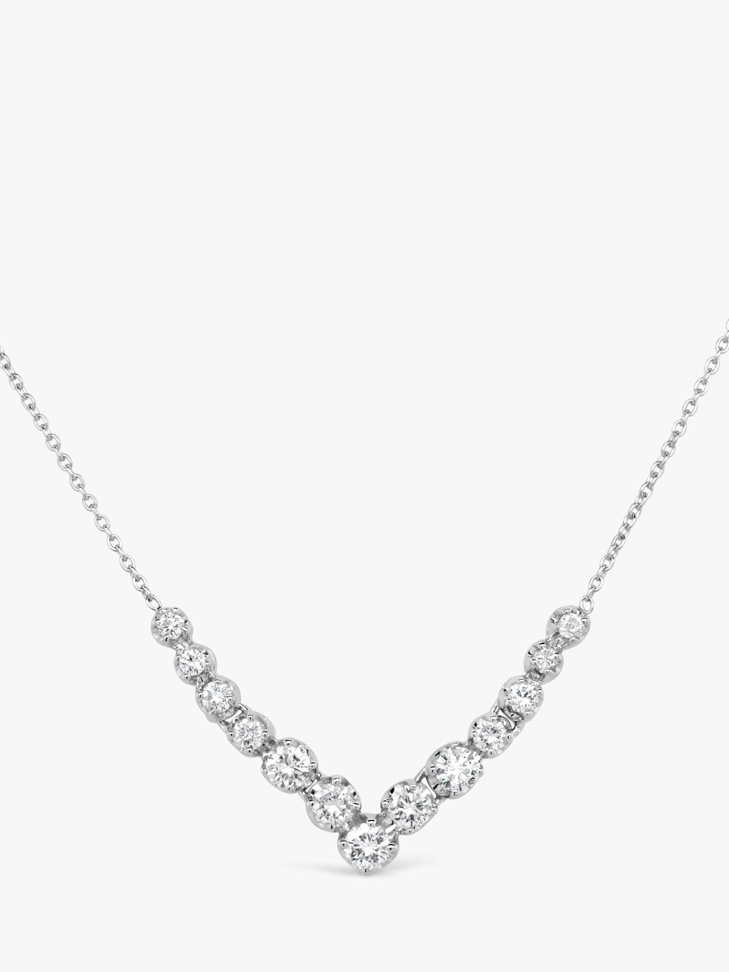 Product image 1 of 5, which shows Milton & Humble Jewellery Pre-Loved 14ct White Gold Diamond Necklace