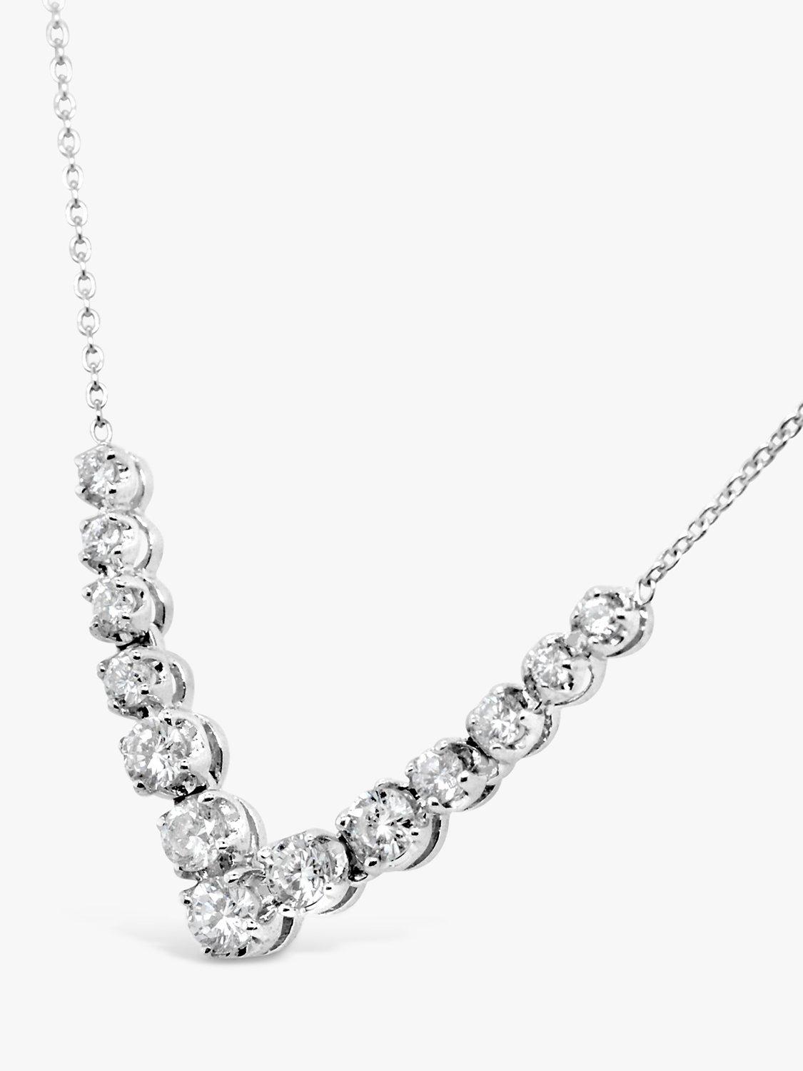 Product image 2 of 5, which shows Milton & Humble Jewellery Pre-Loved 14ct White Gold Diamond Necklace