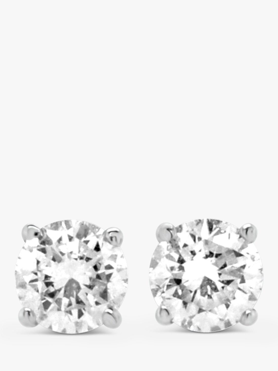 Product image 1 of 3, which shows Milton & Humble Jewellery Pre-Loved 18ct White Gold Diamond Stud Earrings
