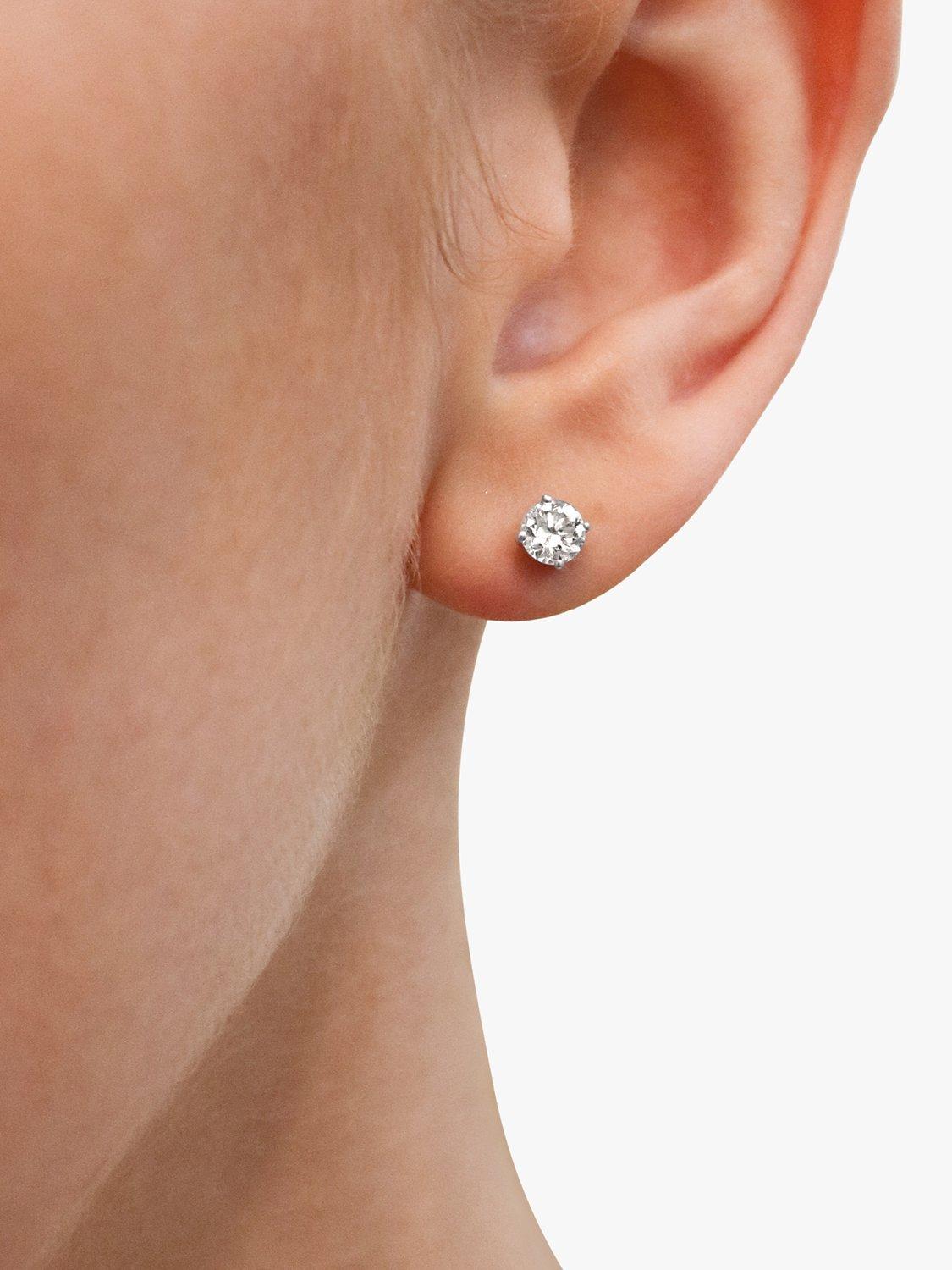 Product image 3 of 3, which shows Milton & Humble Jewellery Pre-Loved 18ct White Gold Diamond Stud Earrings