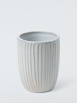 John Lewis Glazed Ribbed Tumbler, Grey, 