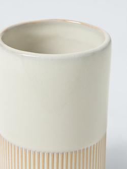 John Lewis Reactive Glaze Two Tone Bathroom Tumbler, Natural - view 2, 
