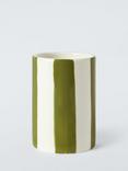 John Lewis Stripe Bathroom Tumbler, Olive