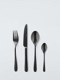 John Lewis Hammered Handle Cutlery Set, 16 Piece/4 Place Settings, Gunmetal