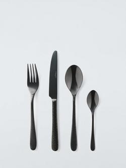 John Lewis Hammered Handle Cutlery Set, 16 Piece/4 Place Settings, Gunmetal, 