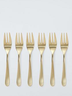 John Lewis Stainless Steel Pastry Forks, Set of 6, Champagne, Champagne